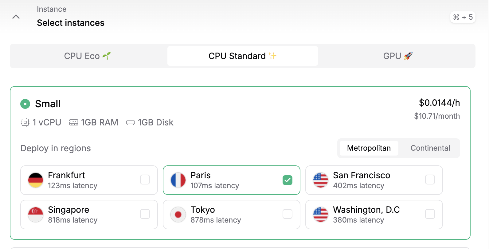 Configure frontend instance