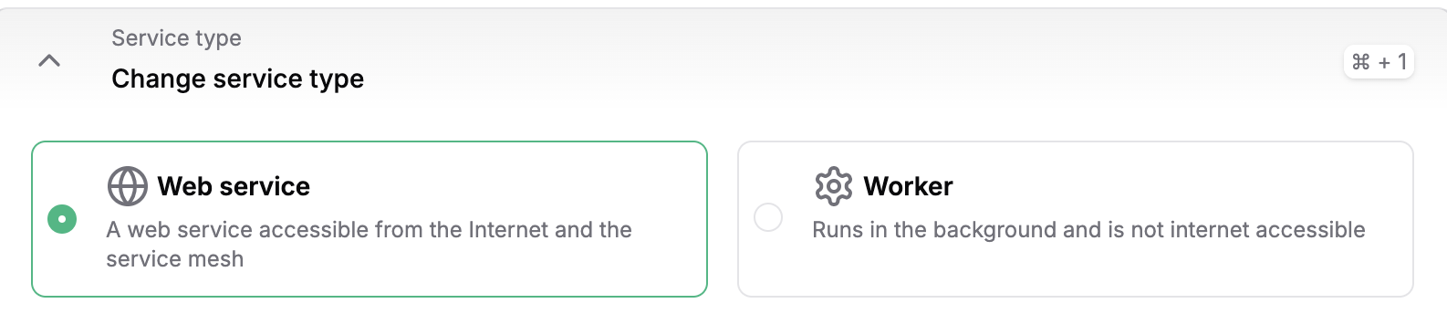 Service type selection
